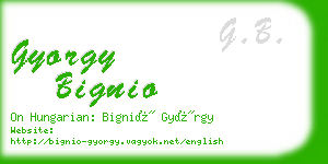 gyorgy bignio business card